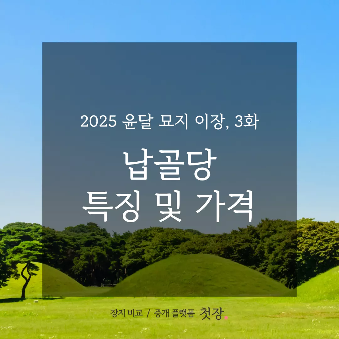 묘지이장 ｜ 납골당 특징 및 가격