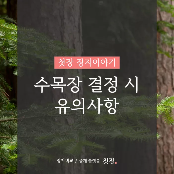 수목장 결정 시 유의사항｜첫장
